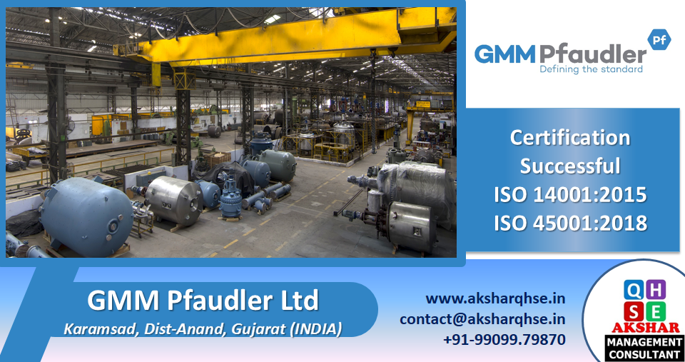 GMM Pfaudler Ltd – Certified for ISO 14001 and ISO 45001