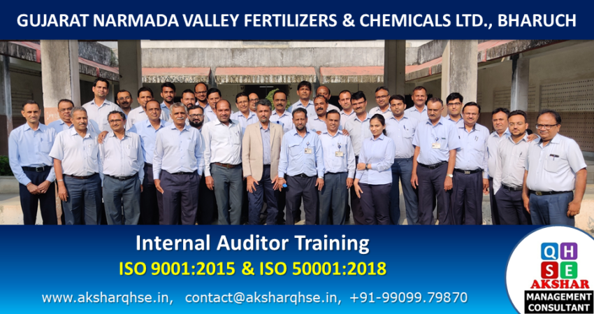 Internal Auditor Training on ISO 9001:2015 & ISO 50001:2018 @ GNFC Ltd, Bharuch