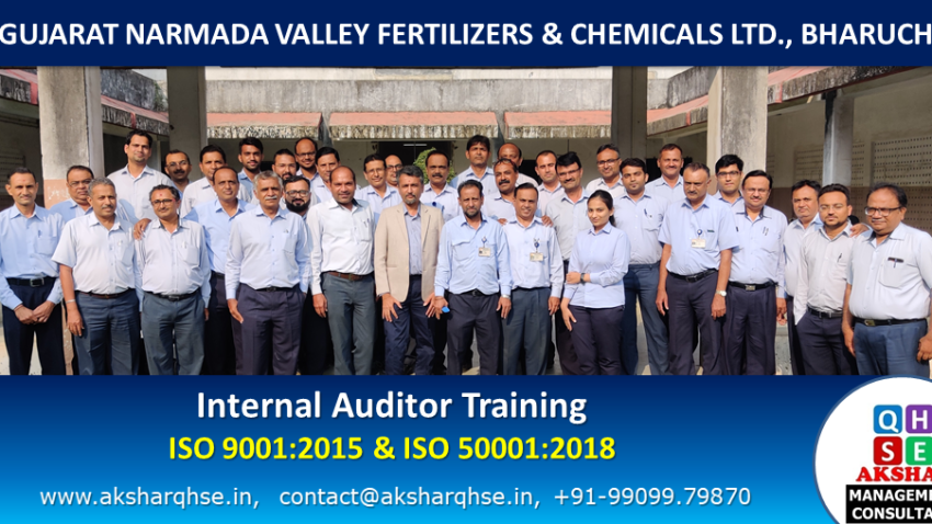 Internal Auditor Training on ISO 9001:2015 & ISO 50001:2018 @ GNFC Ltd, Bharuch