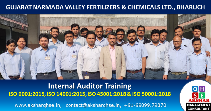 Internal Auditor Training on ISO 9001:2015, ISO 14001:2015, ISO 45001:2018 & ISO 50001:2018 @ GNFC Ltd, Bharuch 1