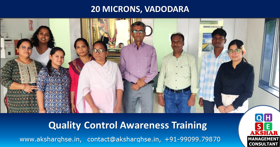 Training on Quality Control Awareness @ 20 Microns, Vadodara.