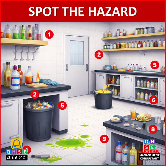 Spot The Hazard- Chemical Spill @ Lab