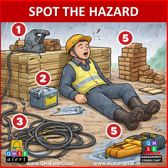 Fatigued worker sleeping on site B