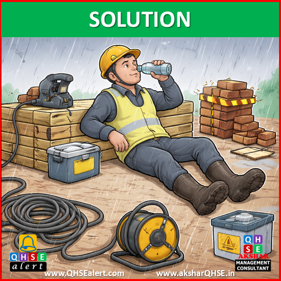 Fatigued worker sleeping on site B