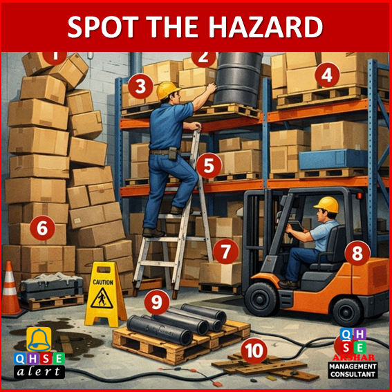Improper stacking of materials