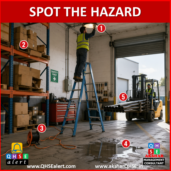 Working on Ladder at Warehouse