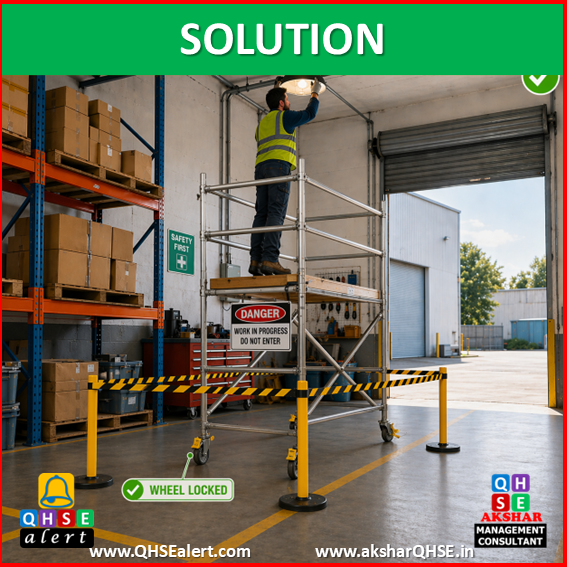 Working on Ladder at Warehouse