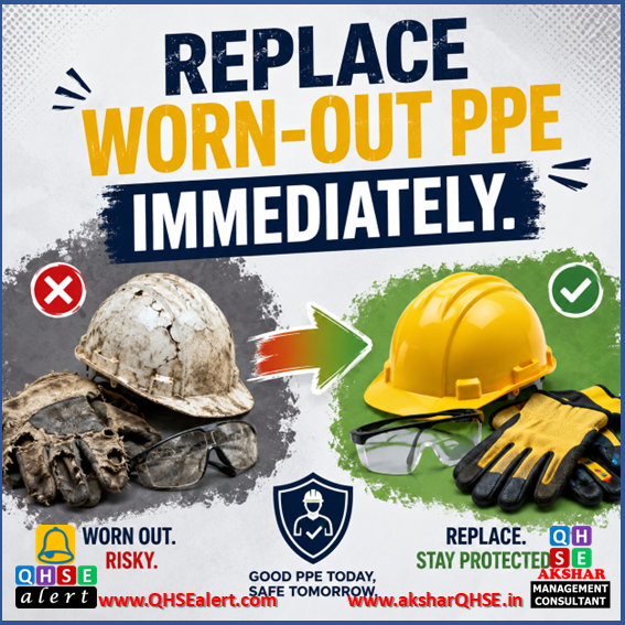 Replace worn-out PPE immediately