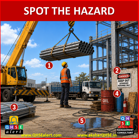 Worker standing under raised load A