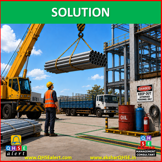 Worker standing under raised load B